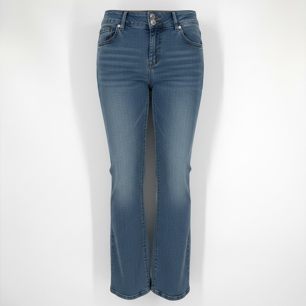 Thats So Fetch Medium Wash Bootcut Jeans Mid Rise Y2K Inspired Stretch Size 6